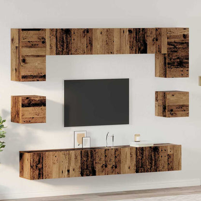 TV-Möbel-Set 8 pcs Altholz 100 x 30 x 30 cm Holzwerkstoff