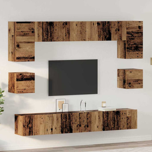 TV-Möbel-Set 8 pcs Altholz 100 x 30 x 30 cm Holzwerkstoff