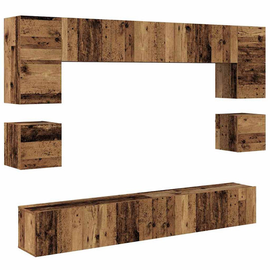 TV-Möbel-Set 8 pcs Altholz 100 x 30 x 30 cm Holzwerkstoff