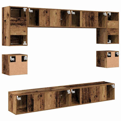 TV-Möbel-Set 8 pcs Altholz 100 x 30 x 30 cm Holzwerkstoff