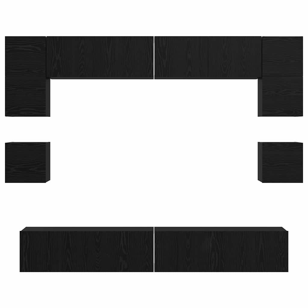 TV-Möbel-Set Wandmontiert 8 pcs Schwarze Eiche 100 x 30 x 30 cm