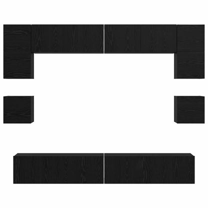 TV-Möbel-Set Wandmontiert 8 pcs Schwarze Eiche 100 x 30 x 30 cm