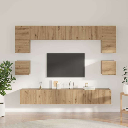 TV-Möbel-Set 8 pcs Eiche handwerklich 100 x 30 x 30 cm