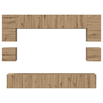 TV-Möbel-Set 8 pcs Eiche handwerklich 100 x 30 x 30 cm