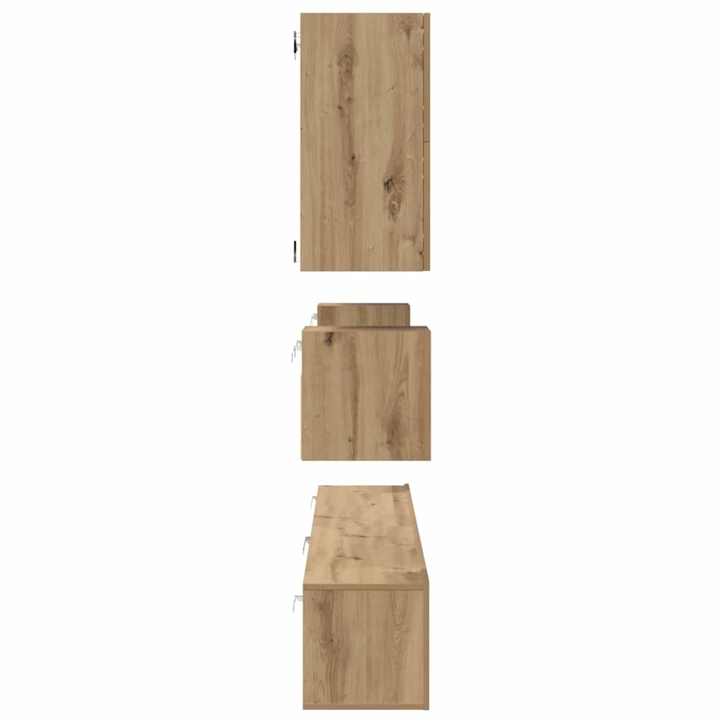 TV-Möbel-Set 8 pcs Eiche handwerklich 100 x 30 x 30 cm