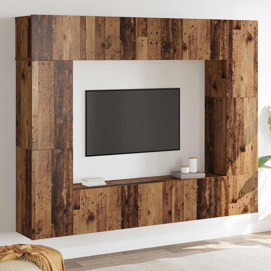 TV-Möbel-Set 8 pcs Altholz 80 x 30 x 30 cm Holzwerkstoff