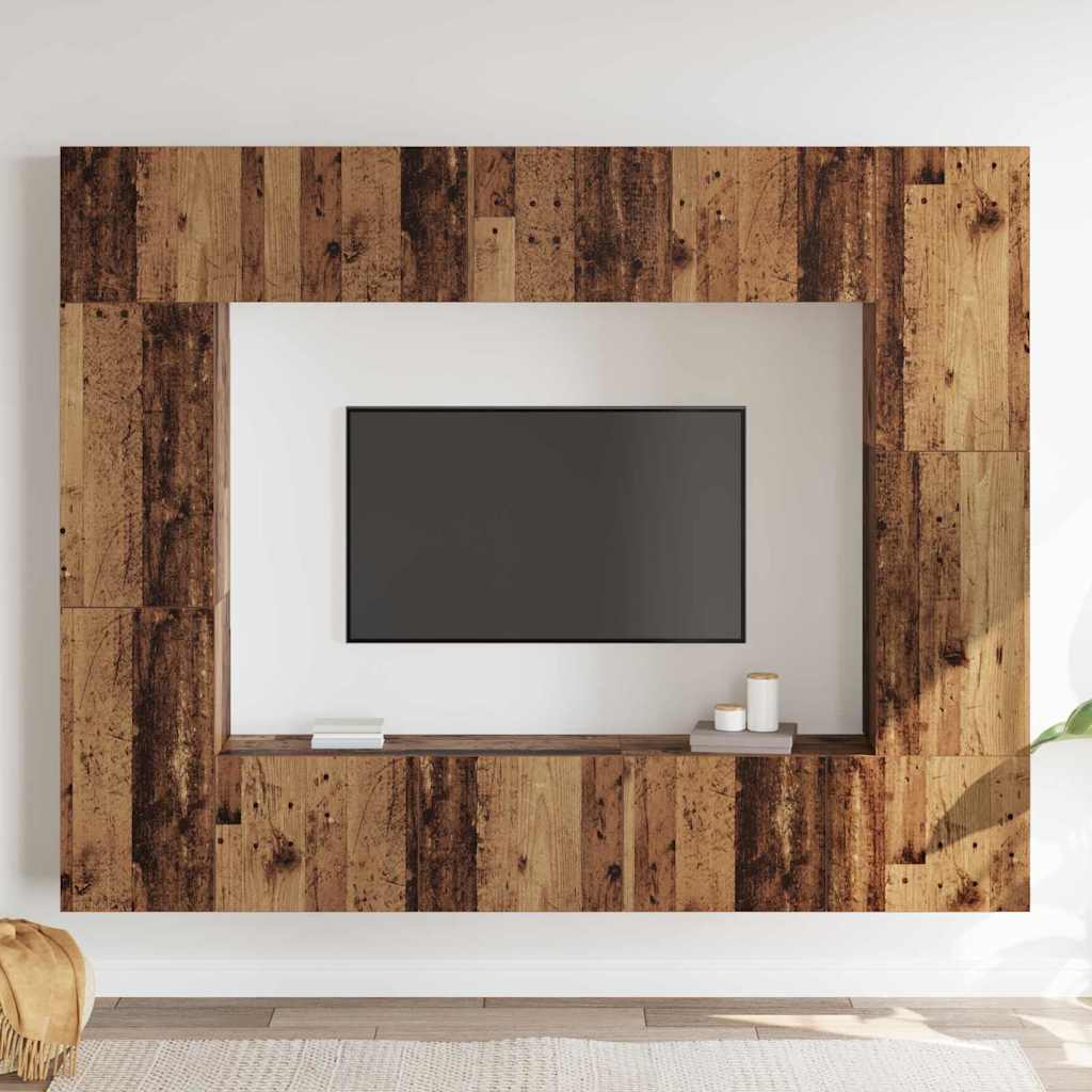 TV-Möbel-Set 8 pcs Altholz 80 x 30 x 30 cm Holzwerkstoff