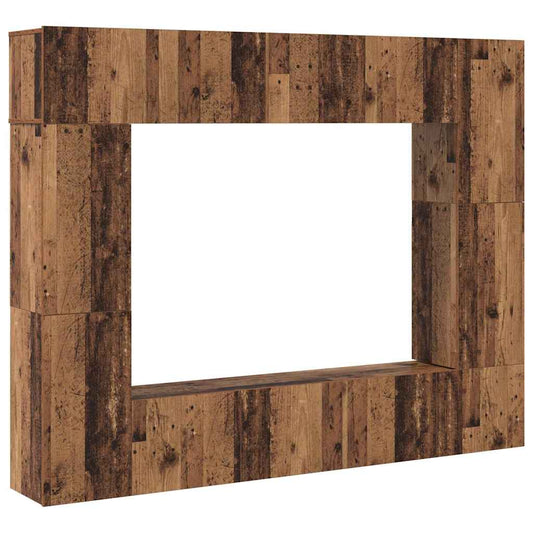 TV-Möbel-Set 8 pcs Altholz 80 x 30 x 30 cm Holzwerkstoff