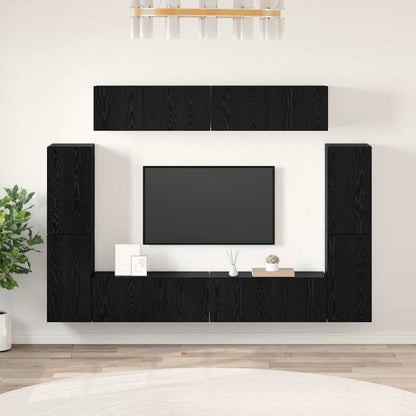 TV-Möbel-Set 8 pcs Schwarze Eiche 80 x 30 x 30,5 cm