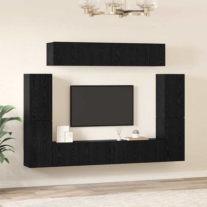 TV-Möbel-Set 8 pcs Schwarze Eiche 80 x 30 x 30,5 cm