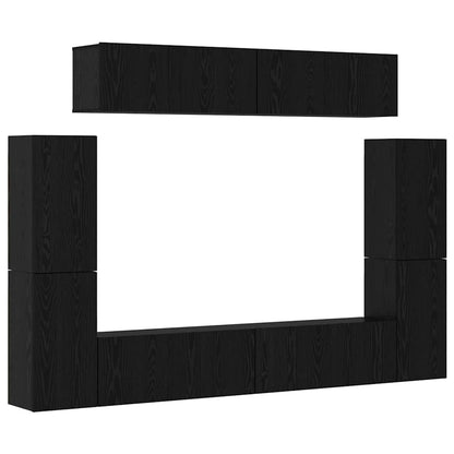 TV-Möbel-Set 8 pcs Schwarze Eiche 80 x 30 x 30,5 cm
