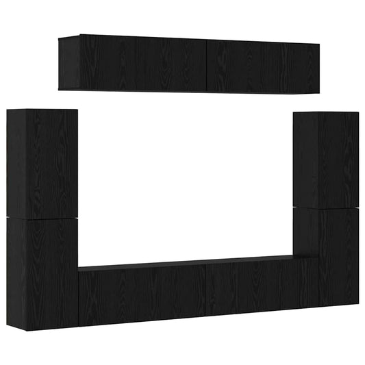 TV-Möbel-Set 8 pcs Schwarze Eiche 80 x 30 x 30,5 cm