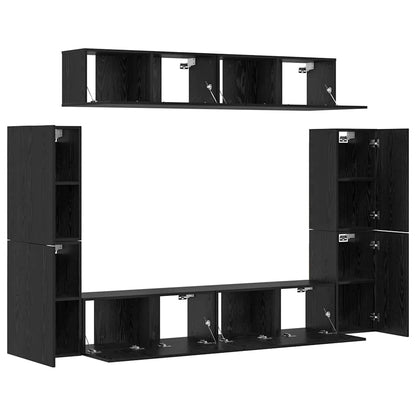 TV-Möbel-Set 8 pcs Schwarze Eiche 80 x 30 x 30,5 cm