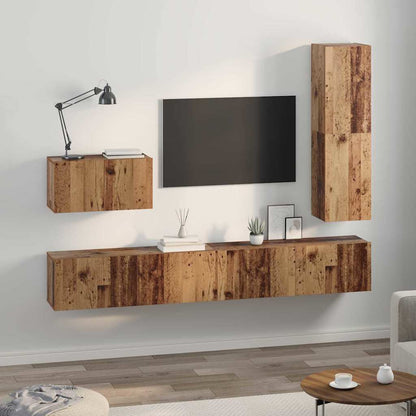TV-Möbel-Set 4 pcs Altholz 30,5 x 30 x 110 cm Holzwerkstoff