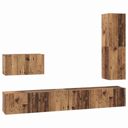 TV-Möbel-Set 4 pcs Altholz 30,5 x 30 x 110 cm Holzwerkstoff