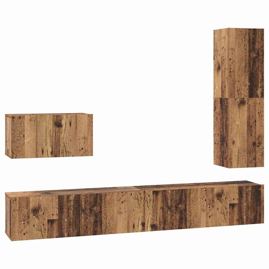 TV-Möbel-Set 4 pcs Altholz 30,5 x 30 x 110 cm Holzwerkstoff
