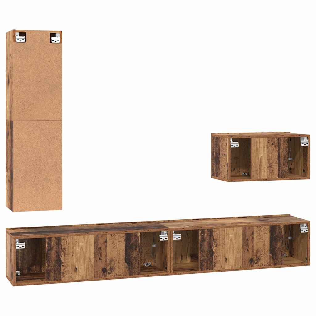 TV-Möbel-Set 4 pcs Altholz 30,5 x 30 x 110 cm Holzwerkstoff