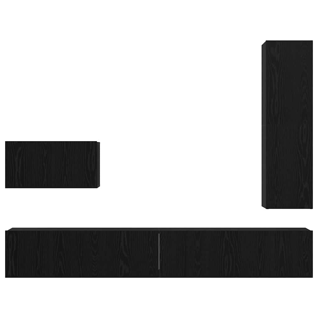 TV-Möbel-Set Wandmontiert 4 pcs Schwarze Eiche 200 x 30 x 30 cm