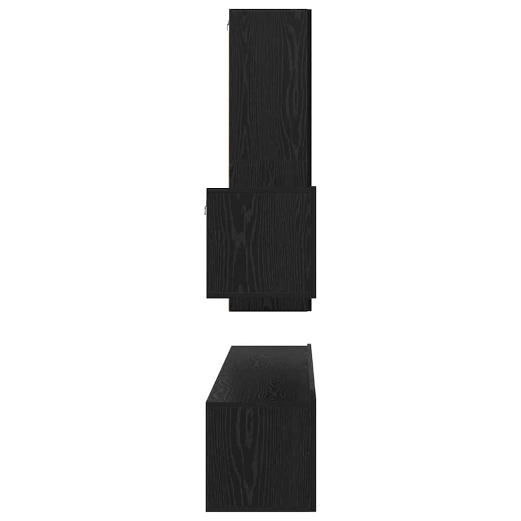 TV-Möbel-Set Wandmontiert 4 pcs Schwarze Eiche 200 x 30 x 30 cm