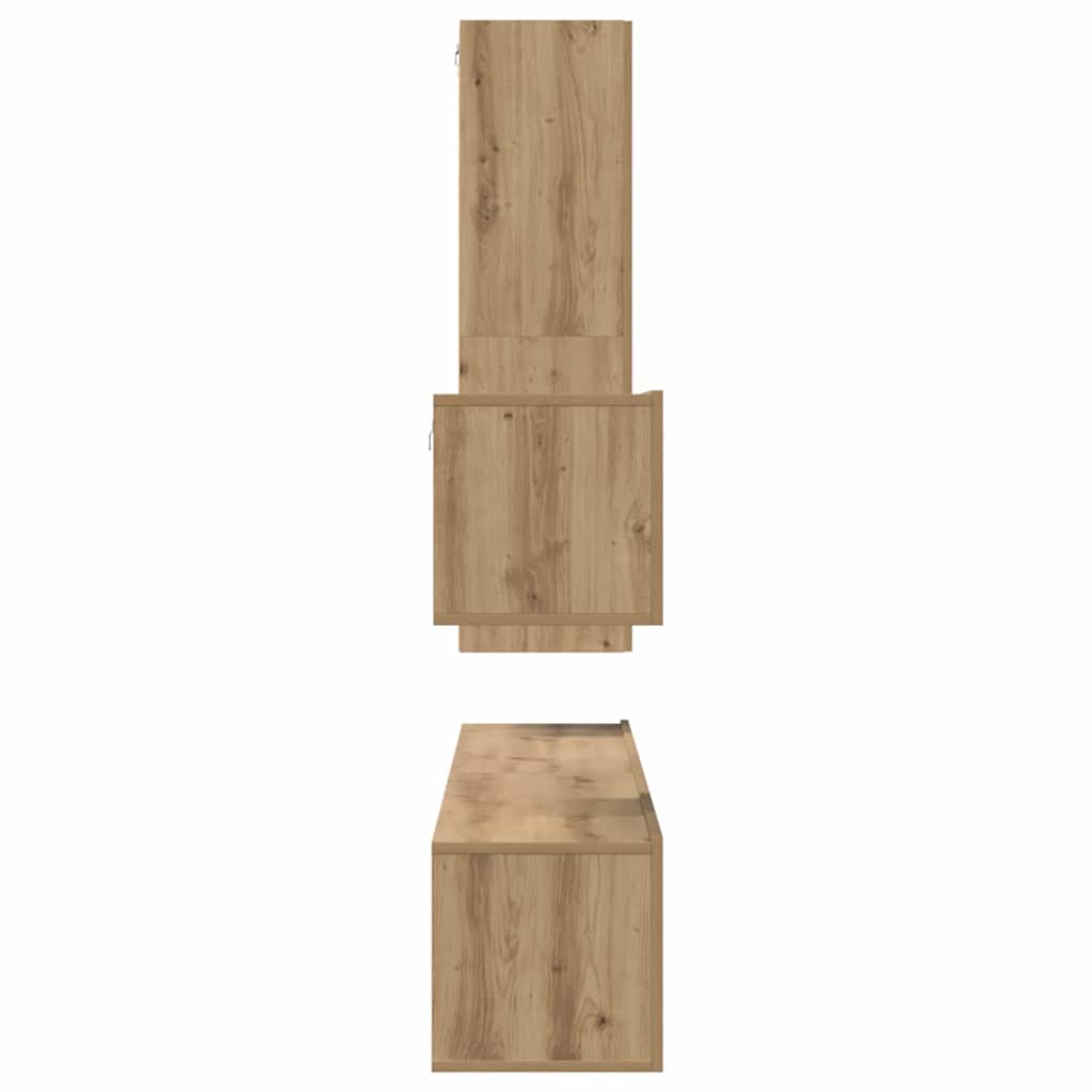 TV-Möbel-Set 4 pcs Eiche handwerklich 30,5 x 30 x 110 cm