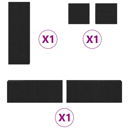 TV-Schranksystem 5 pcs Schwarze Eiche 160 x 30 x 30.5 cm
