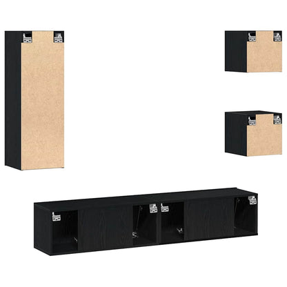 TV-Schranksystem 5 pcs Schwarze Eiche 160 x 30 x 30.5 cm