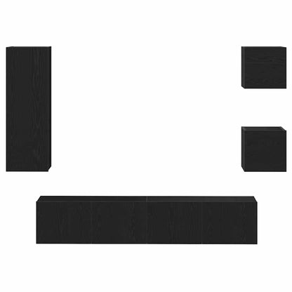 TV-Schranksystem 5 pcs Schwarze Eiche 160 x 30 x 30.5 cm