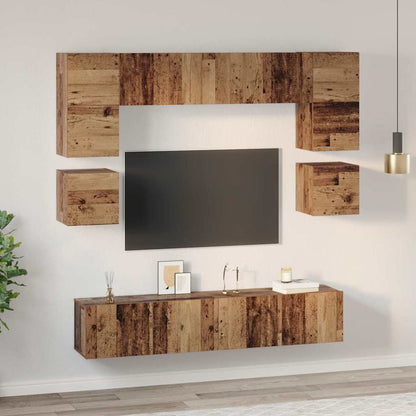 TV-Möbel-Set 8 pcs Altholz 80 x 30 x 30 cm Holzwerkstoff