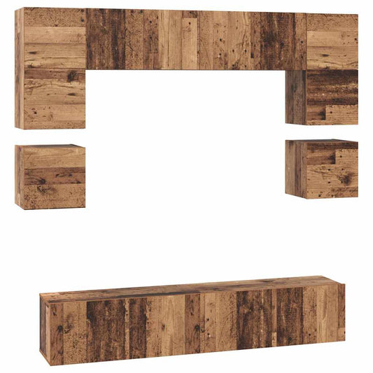 TV-Möbel-Set 8 pcs Altholz 80 x 30 x 30 cm Holzwerkstoff