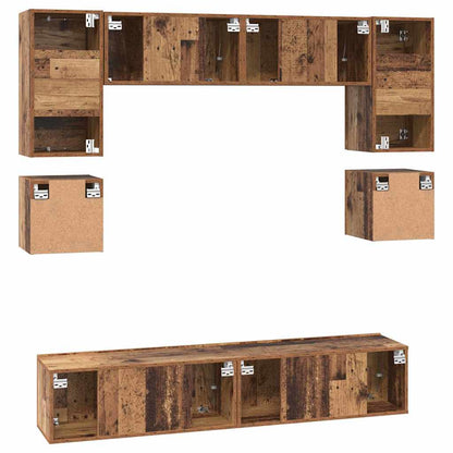 TV-Möbel-Set 8 pcs Altholz 80 x 30 x 30 cm Holzwerkstoff