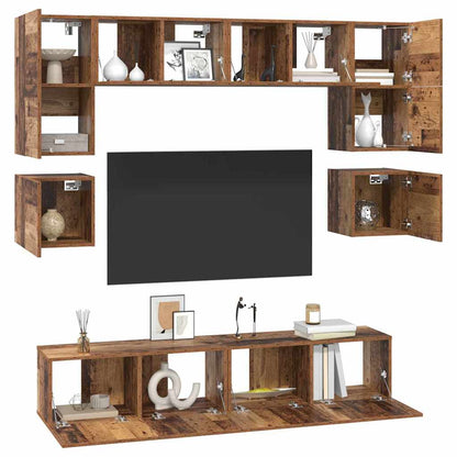 TV-Möbel-Set 8 pcs Altholz 80 x 30 x 30 cm Holzwerkstoff