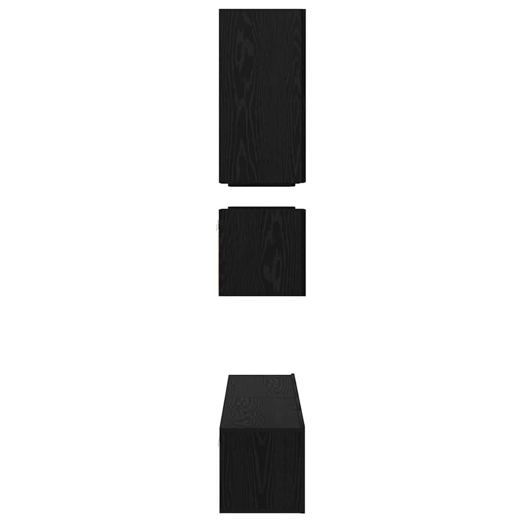 TV-Möbel-Set 8 pcs Schwarze Eiche 80 x 30 x 30 cm Holzwerkstoff