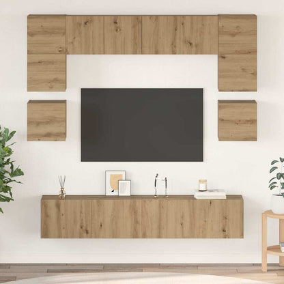 TV-Möbel-Set 8 pcs Eiche handwerklich 80 x 30 x 30 cm