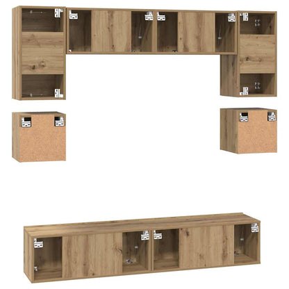 TV-Möbel-Set 8 pcs Eiche handwerklich 80 x 30 x 30 cm