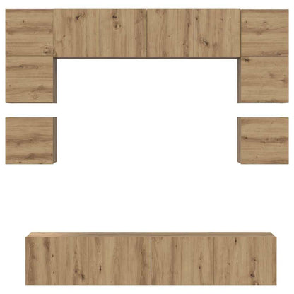 TV-Möbel-Set 8 pcs Eiche handwerklich 80 x 30 x 30 cm