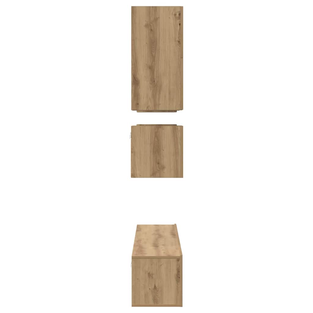 TV-Möbel-Set 8 pcs Eiche handwerklich 80 x 30 x 30 cm