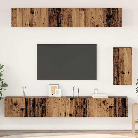 TV-Möbel-Set 6 pcs Altholz Standard Mittel Holzwerkstoff
