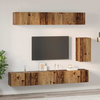 TV-Möbel-Set 6 pcs Altholz Standard Mittel Holzwerkstoff