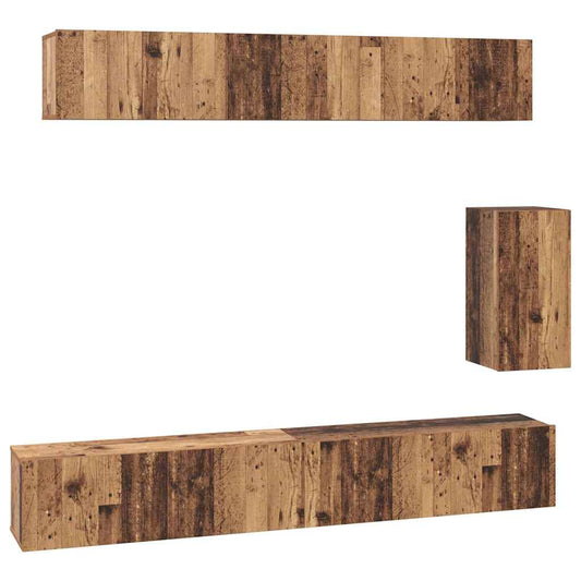 TV-Möbel-Set 6 pcs Altholz Standard Mittel Holzwerkstoff