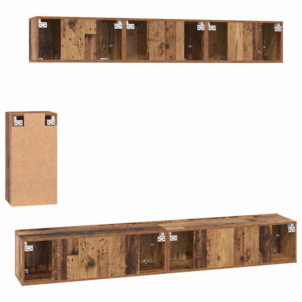 TV-Möbel-Set 6 pcs Altholz Standard Mittel Holzwerkstoff