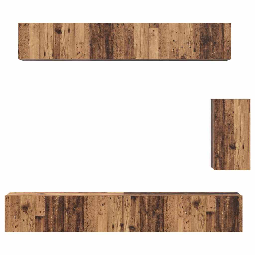 TV-Möbel-Set 6 pcs Altholz Standard Mittel Holzwerkstoff