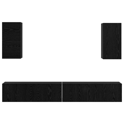 Wand TV Schrank Wandmontiert 6 pcs Schwarze Eiche Holzwerkstoff