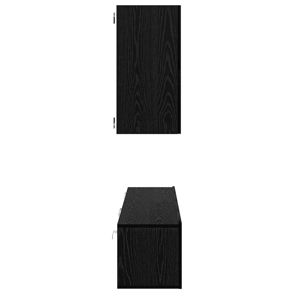 Wand TV Schrank Wandmontiert 6 pcs Schwarze Eiche Holzwerkstoff