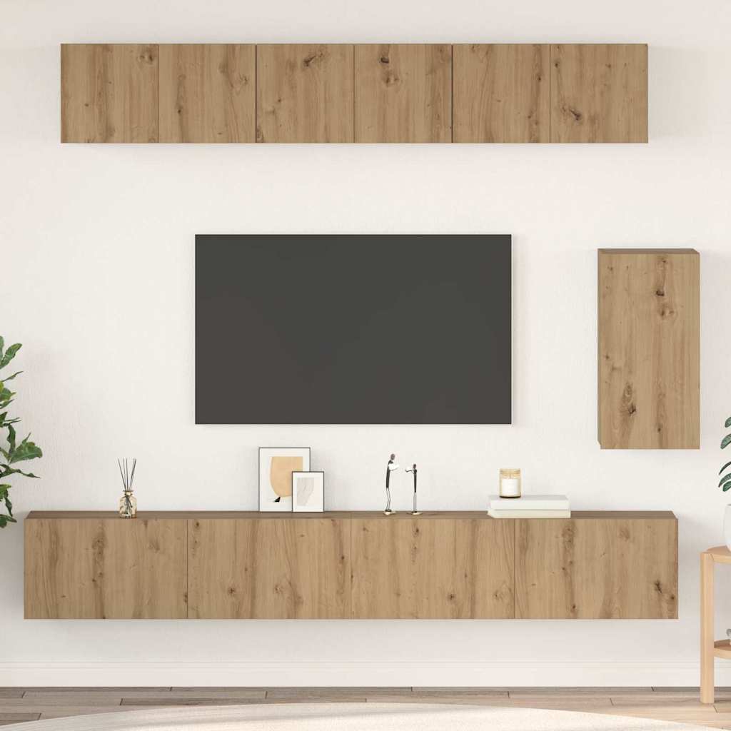 TV-Möbel-Set 6 pcs Eiche handwerklich Mittel Holzwerkstoff