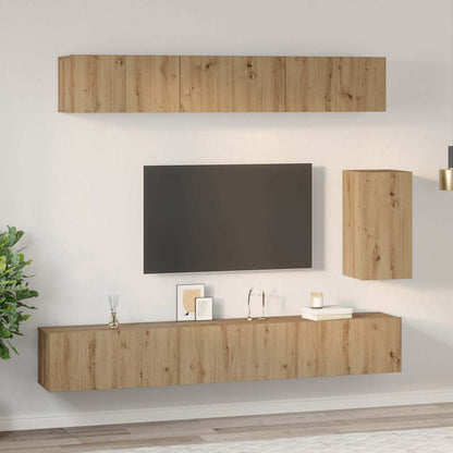 TV-Möbel-Set 6 pcs Eiche handwerklich Mittel Holzwerkstoff