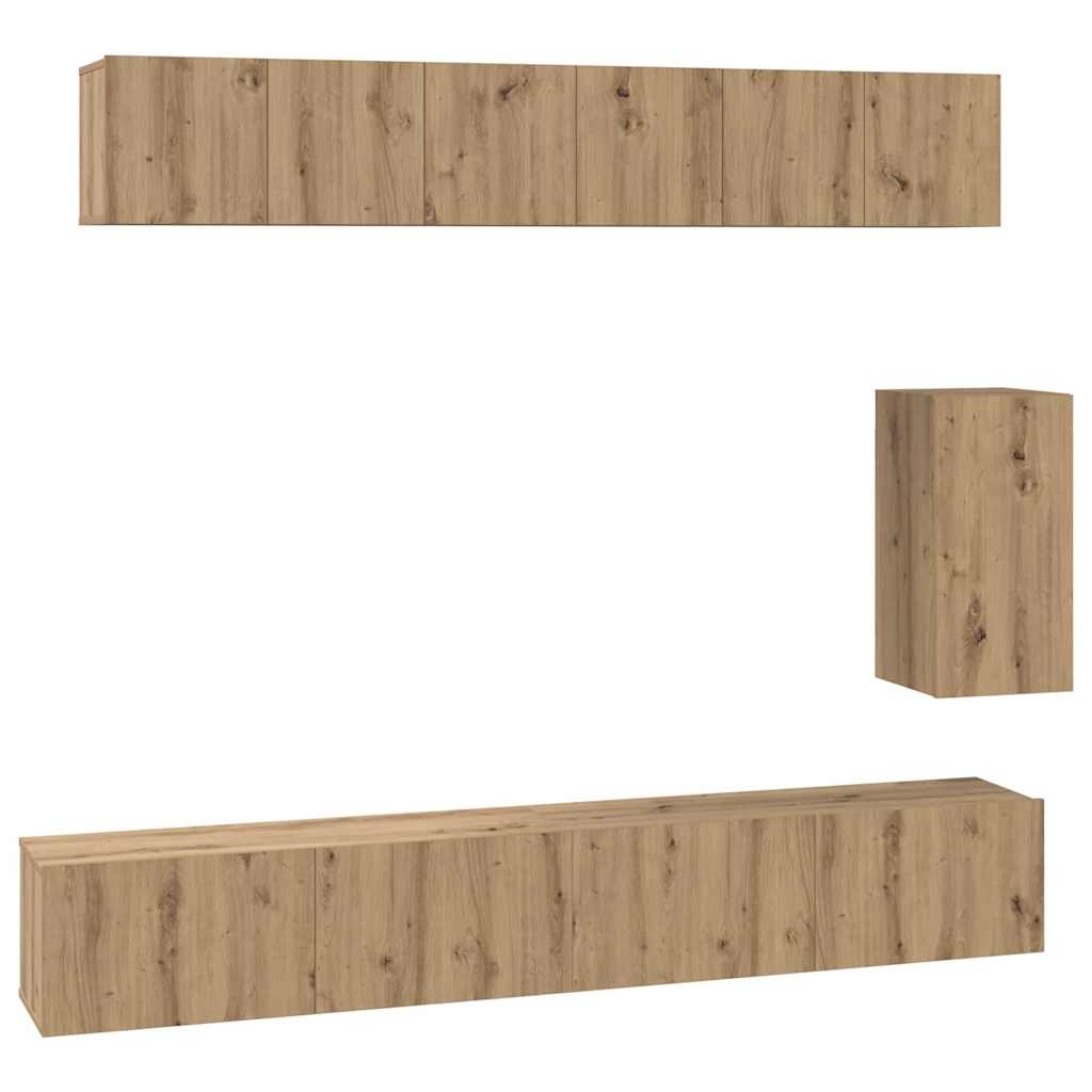 TV-Möbel-Set 6 pcs Eiche handwerklich Mittel Holzwerkstoff