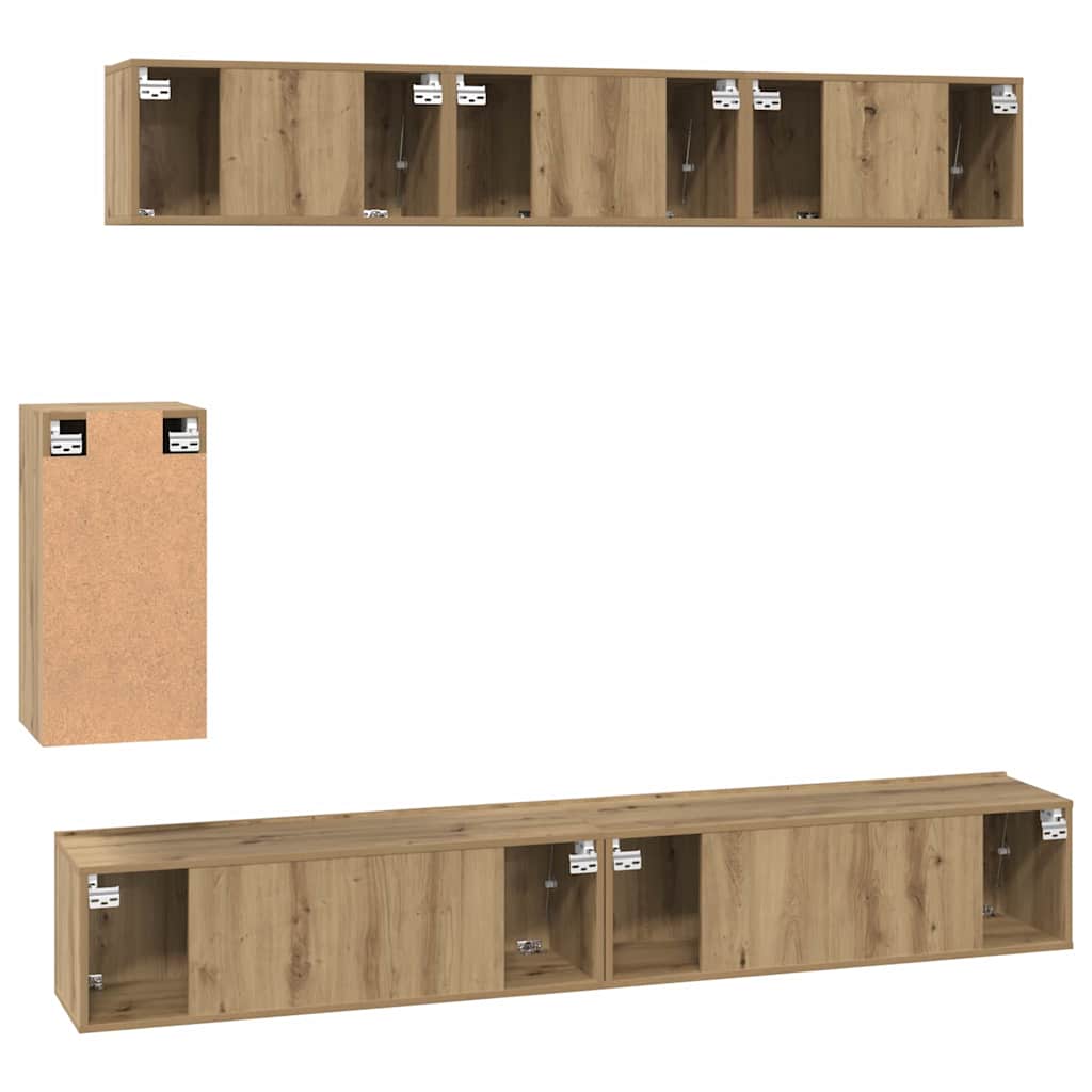 TV-Möbel-Set 6 pcs Eiche handwerklich Mittel Holzwerkstoff