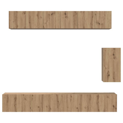 TV-Möbel-Set 6 pcs Eiche handwerklich Mittel Holzwerkstoff