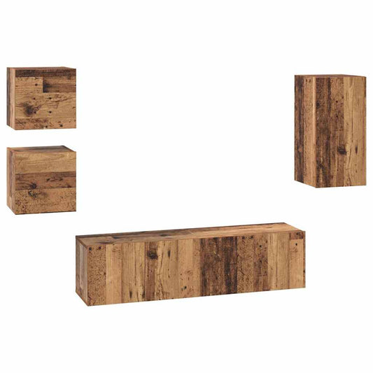 TV-Möbel-Set 5 pcs Altholz 30,5 x 30 x 60 cm Holzwerkstoff