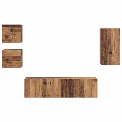 TV-Möbel-Set 5 pcs Altholz 30,5 x 30 x 60 cm Holzwerkstoff